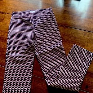 Pants, stretch, fun design, blue & pink, slimming stretch